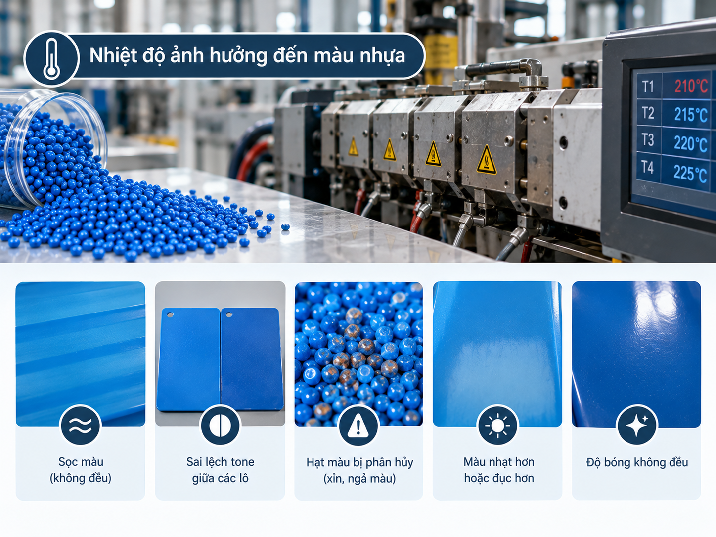 Nhiệt độ nhựa quá cao