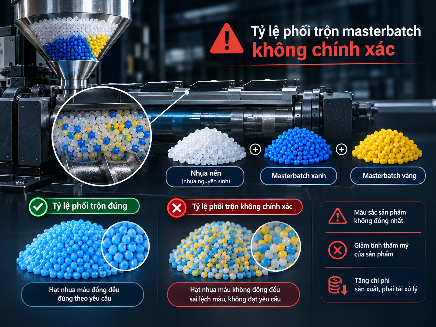 Khi cùng một hạt màu nhưng màu ra khác nhau