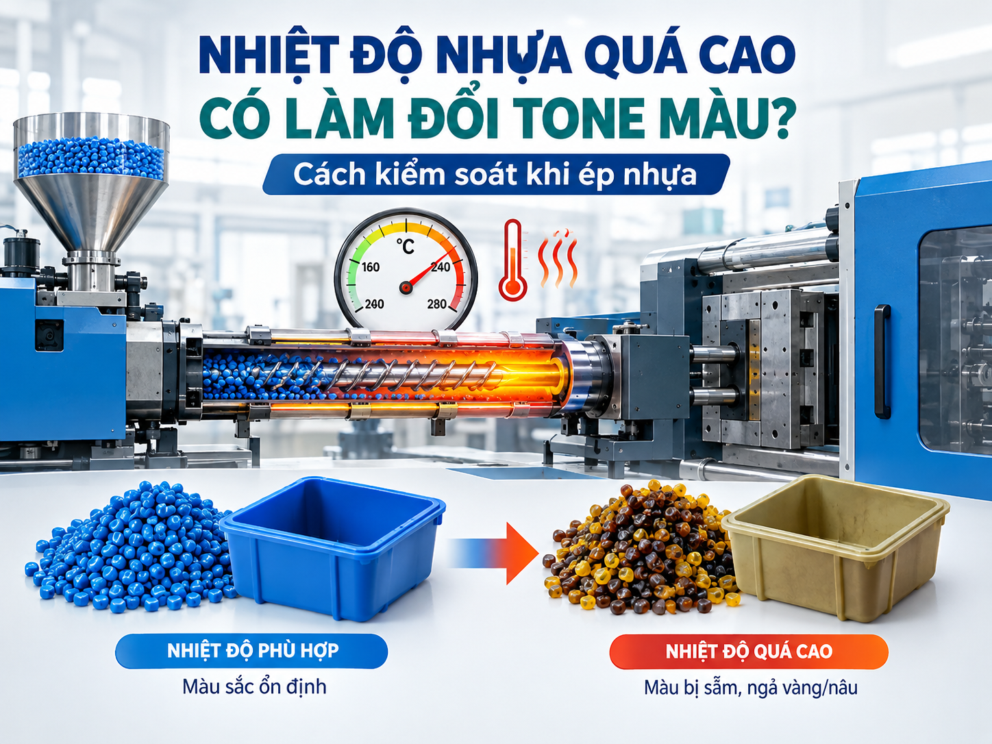 Nhiệt độ nhựa quá cao